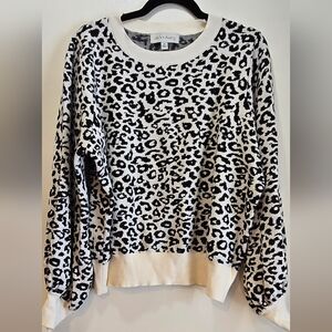 Black and Cream Leopard Print Sweater